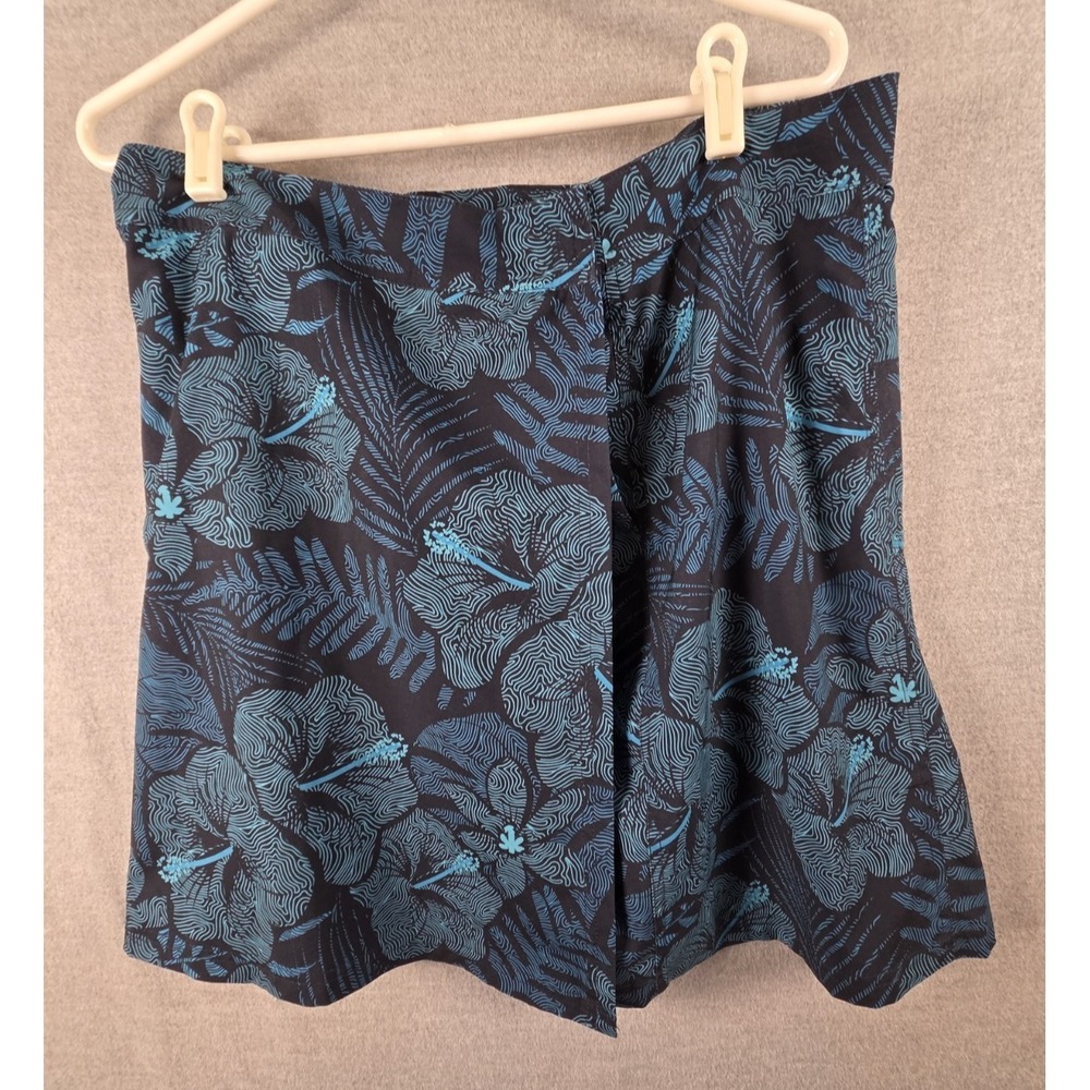 RIPSKIRT Hawaii L Wrap Skirt Maui Moonlight Blue Floral Beach Resort Cruisewear